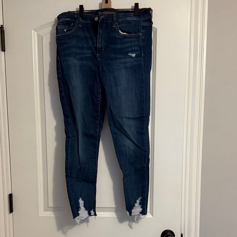 Joe's Jeans Dark Blue Distressed Ankle Jeans